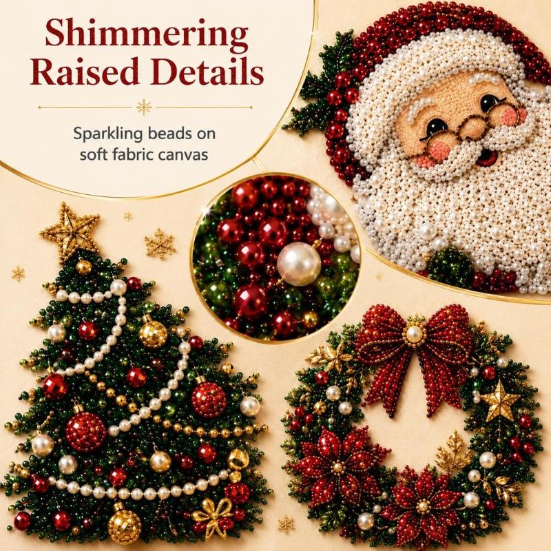 Embroidery Xmas Kits - 1個入り 5D DIY ウォールデコレーション クリスマス サンタクロース