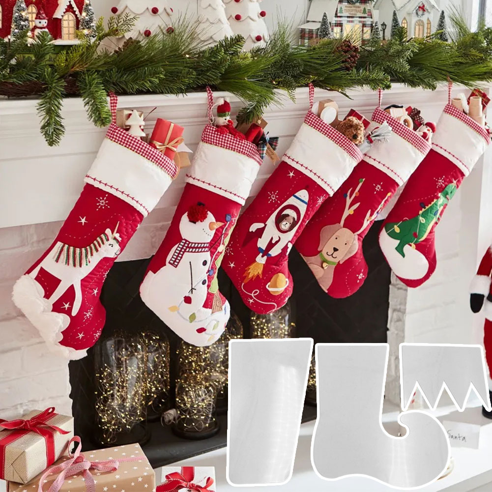 Embroidery Xmas Kits - パーソナライズされたクリスマスストッキングテンプレート縫製多機能靴下パターンテンプレートプロフェッショナル DIY 縫製ツール
