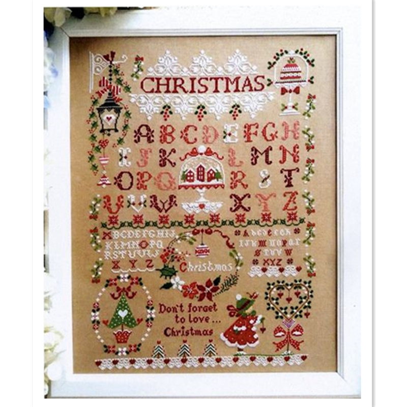 Embroidery Xmas Kits - 女の子のための刺繍されたリネンの刺繍キャンバスキット,クリスマスの女の子のためのクロスステッチ,漫画のデザイン,クリスマスギフト,14カラット,11カラット