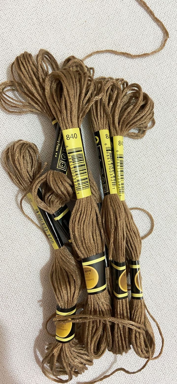 Dmc Floss Set - クロスステッチ刺embroideryフロスセット,初心者向け,日曜大工,ブレスレットかせ,繰り返しなし,レインボーDMCコード840, 1色あたり10個