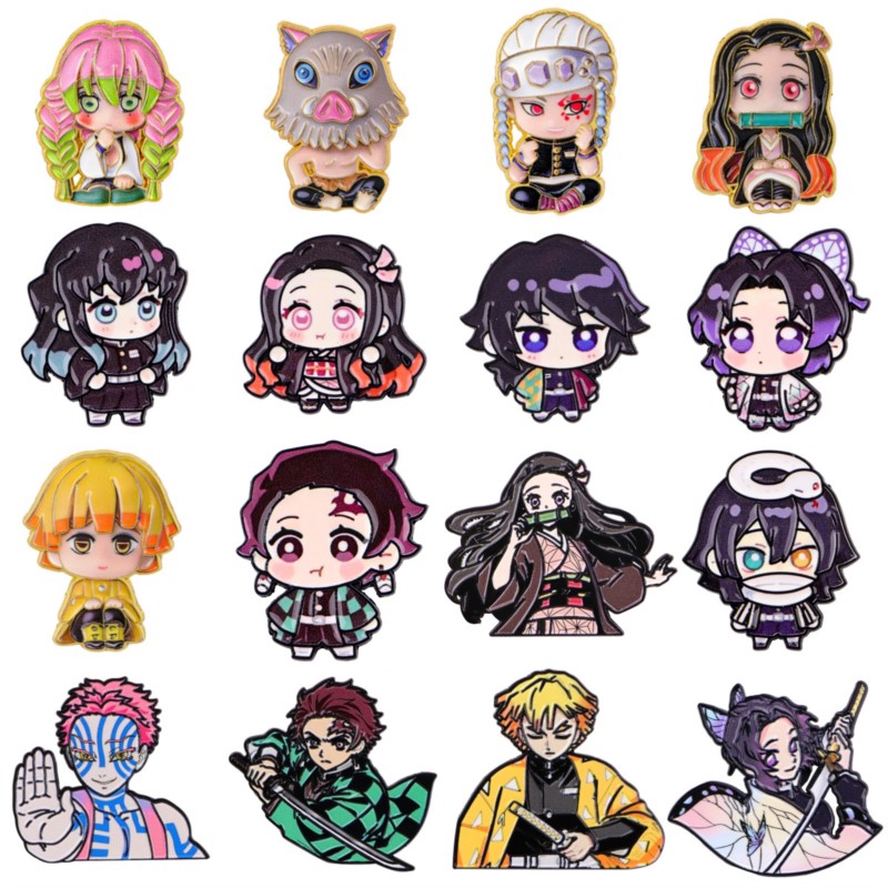Embroidery Wallpaper - かわいい Q バージョン着物漫画キャラクターエナメルピンアニメフィギュアラペルブローチバックパック帽子服日常衣装装飾バッジ