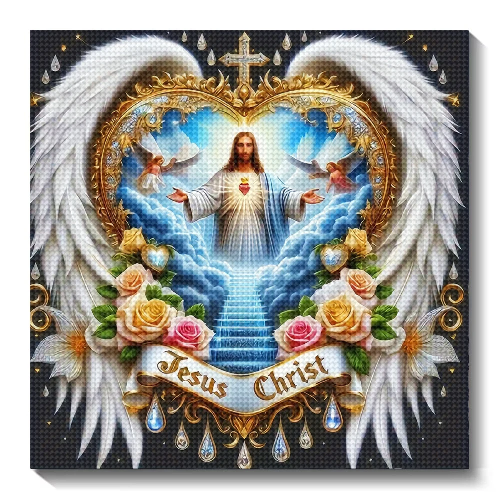 Embroidery Icon - ジェサスダイヤモンド絵画,5D刺embroidery,モザイク,宗教,モダンな家の装飾,手作りのギフト,DIY