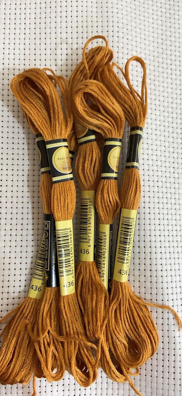 Dmc Floss Set - クロスステッチ刺embroideryフロスセット,初心者向け,DIY,繰り返しなし,レインボーDMCコード436, 10個