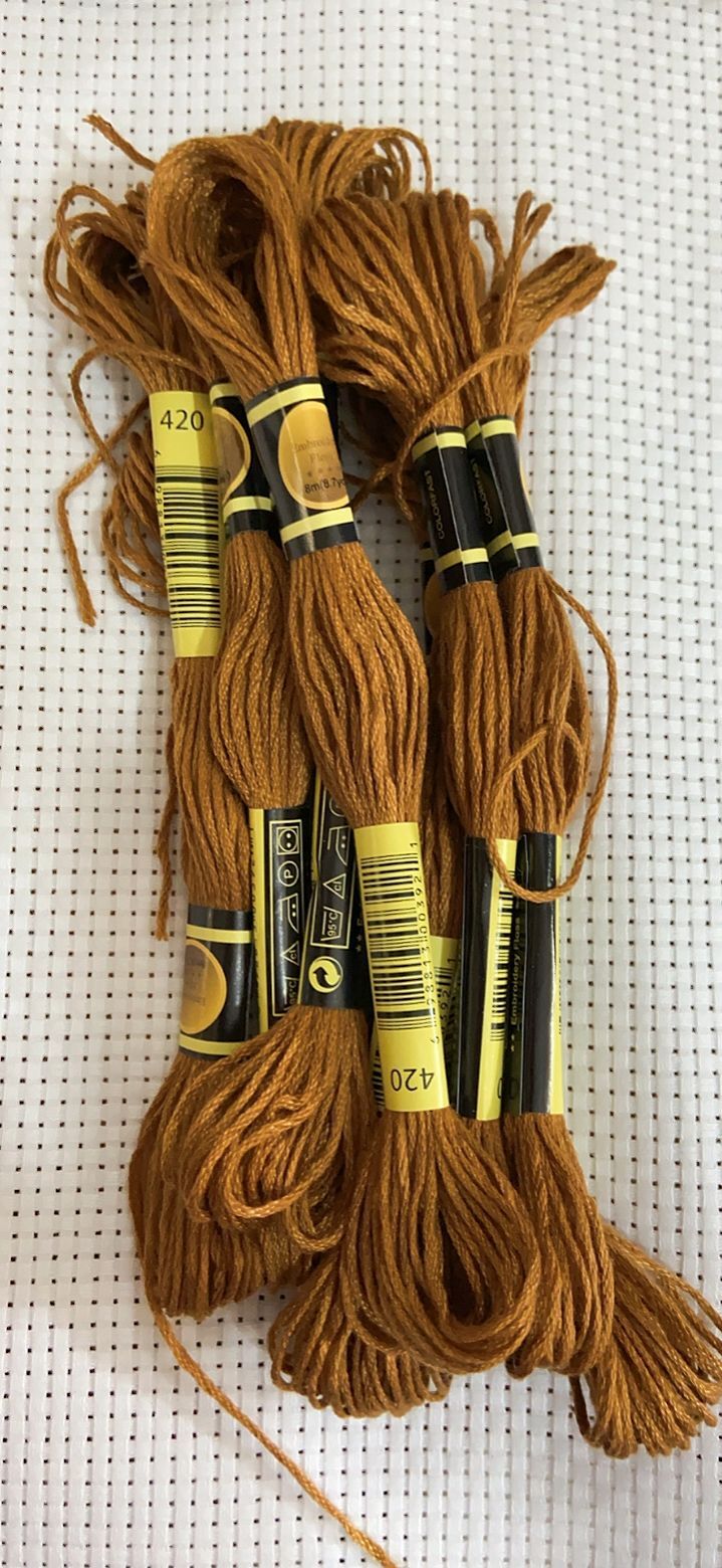 Dmc Floss Set - クロスステッチ刺embroideryフロスセット,初心者向け,DIY,繰り返しなし,レインボーDMCコード420, 10個