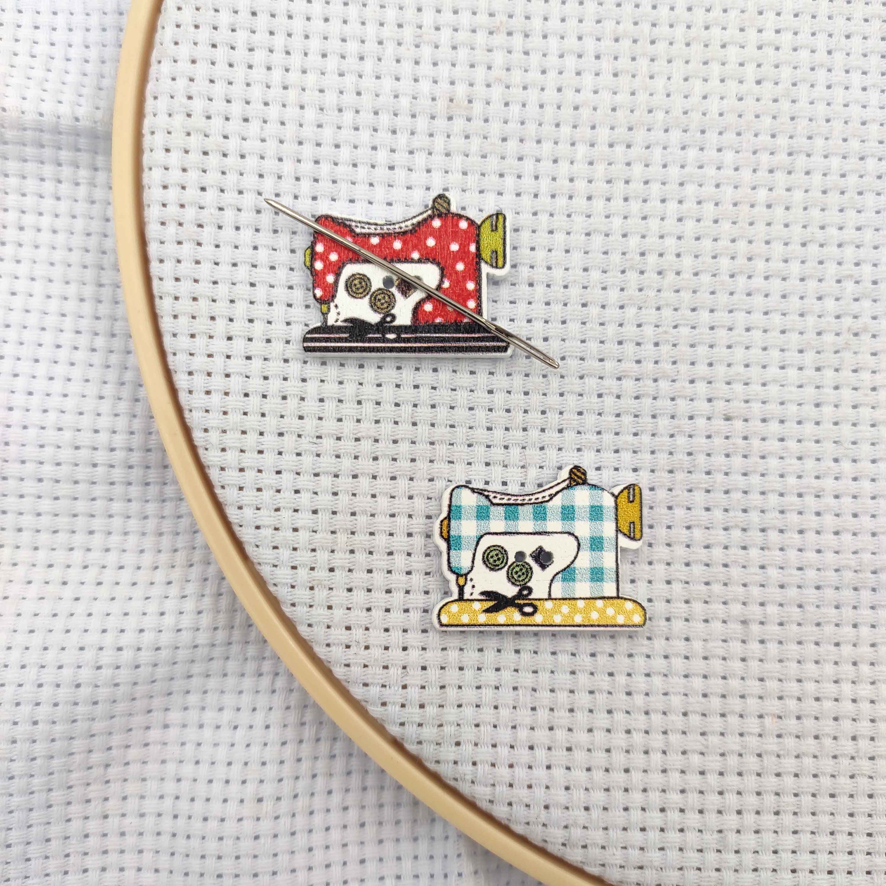 Embroidery Cross Stitch Patterns - ニードルマインダー木製ミシン 2 個ニードルホルダー刺繍マグネットニードルキーパーニードルマインダークロスステッチ裁縫用