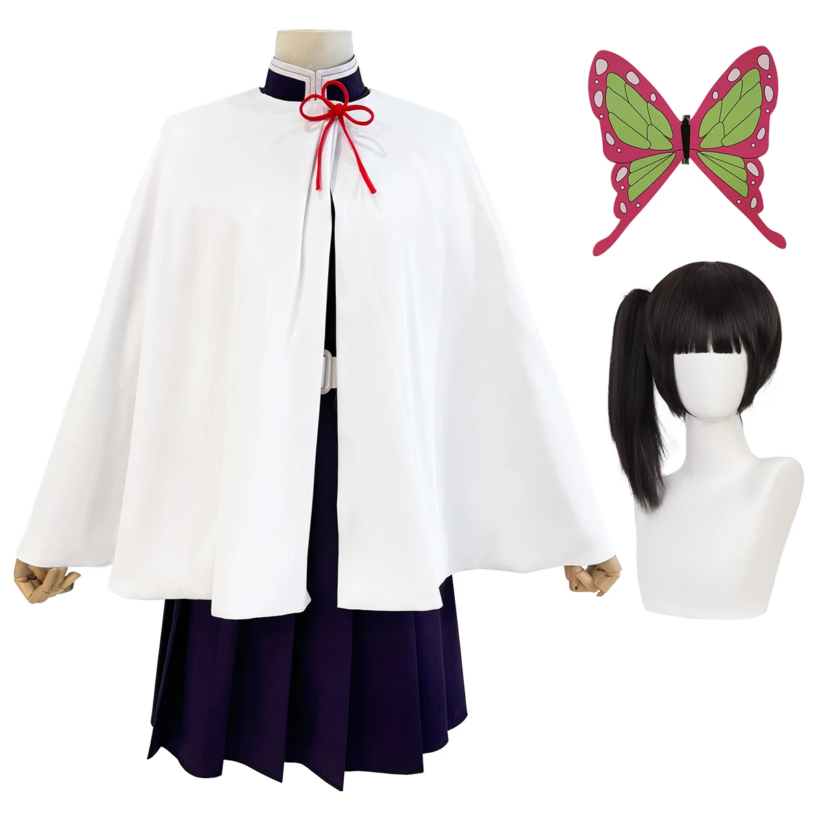 Embroidery Skirt - HOLOUN アニメツユリカナヲコスプレ衣装ウィッグ刺繍パープルトップスカート白マントベルト Cos ハロウィンクリスマスギフト