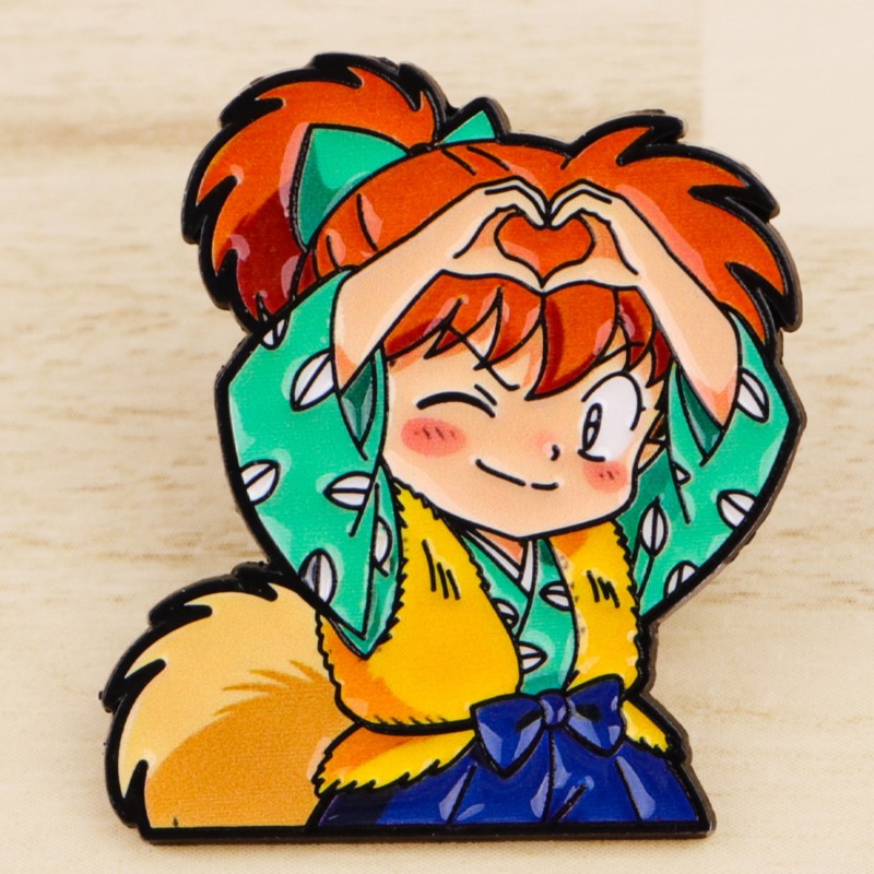 かわいいオオカミ耳ファンタジーキャラクターハートジェスチャー - Embroidery Wallpaper のレビューと価格