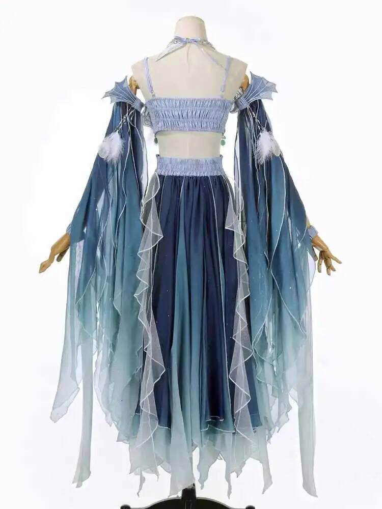 エキゾチックなブルードレス重い刺繍漢要素妖精春夏西洋風古代衣 - Embroidery Skirt のレビューと価格