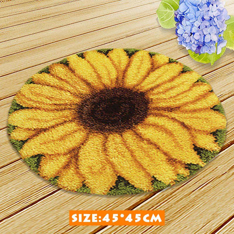 フラワーカーペットラッチフックラグキットDIYクラフトセグメ - Printed Embroidery Kit のレビューと価格