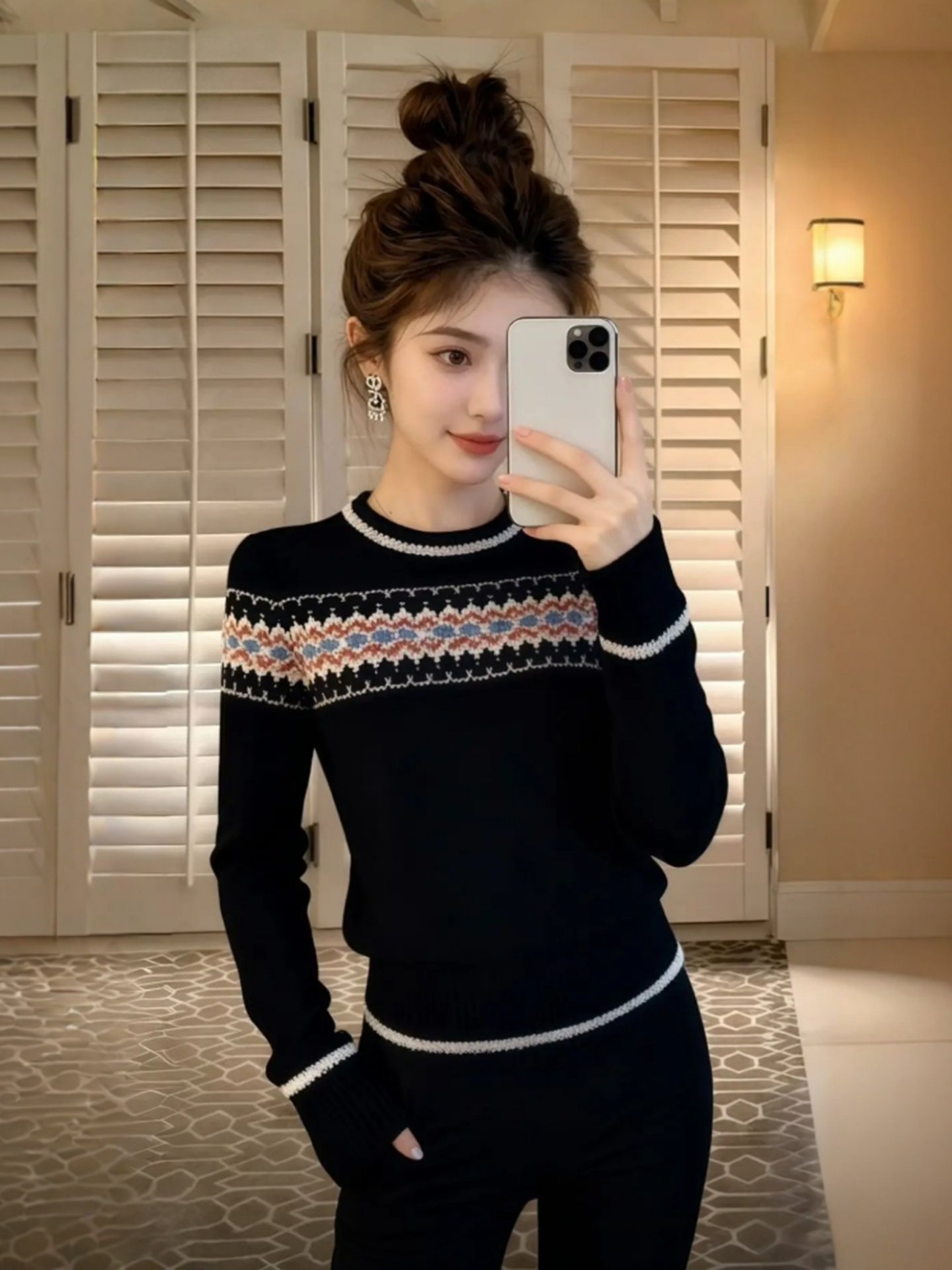 ユニークデザイン ブラックニットセーター レディース おしゃ - Embroidery Unique Design のレビューと価格