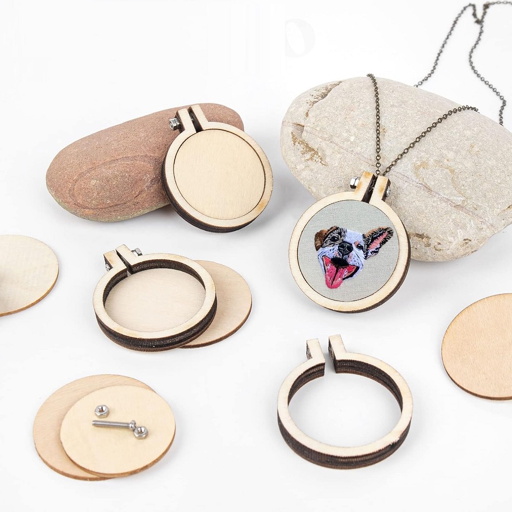 ミニ刺wooden木製フープリング、ラウンド、ワードローブ、 - Embroidery Hooping のレビューと価格