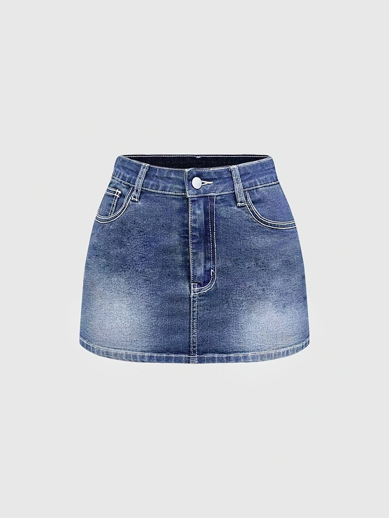 新作カジュアルハイウエストボタンフライ無地スリムフィットポケ - Embroidery Skirt のレビューと価格