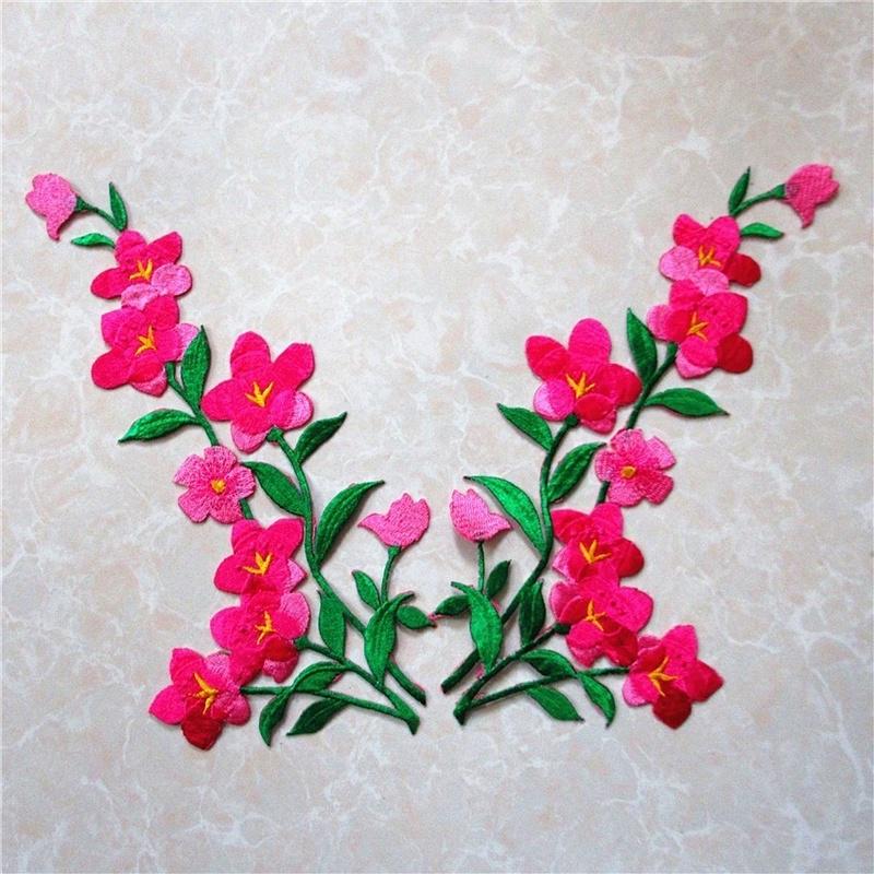 衣類用パッチに花が刺繍された鉄,素敵なステッカー,青いアップ - Embroidery Flower Pattern のレビューと価格