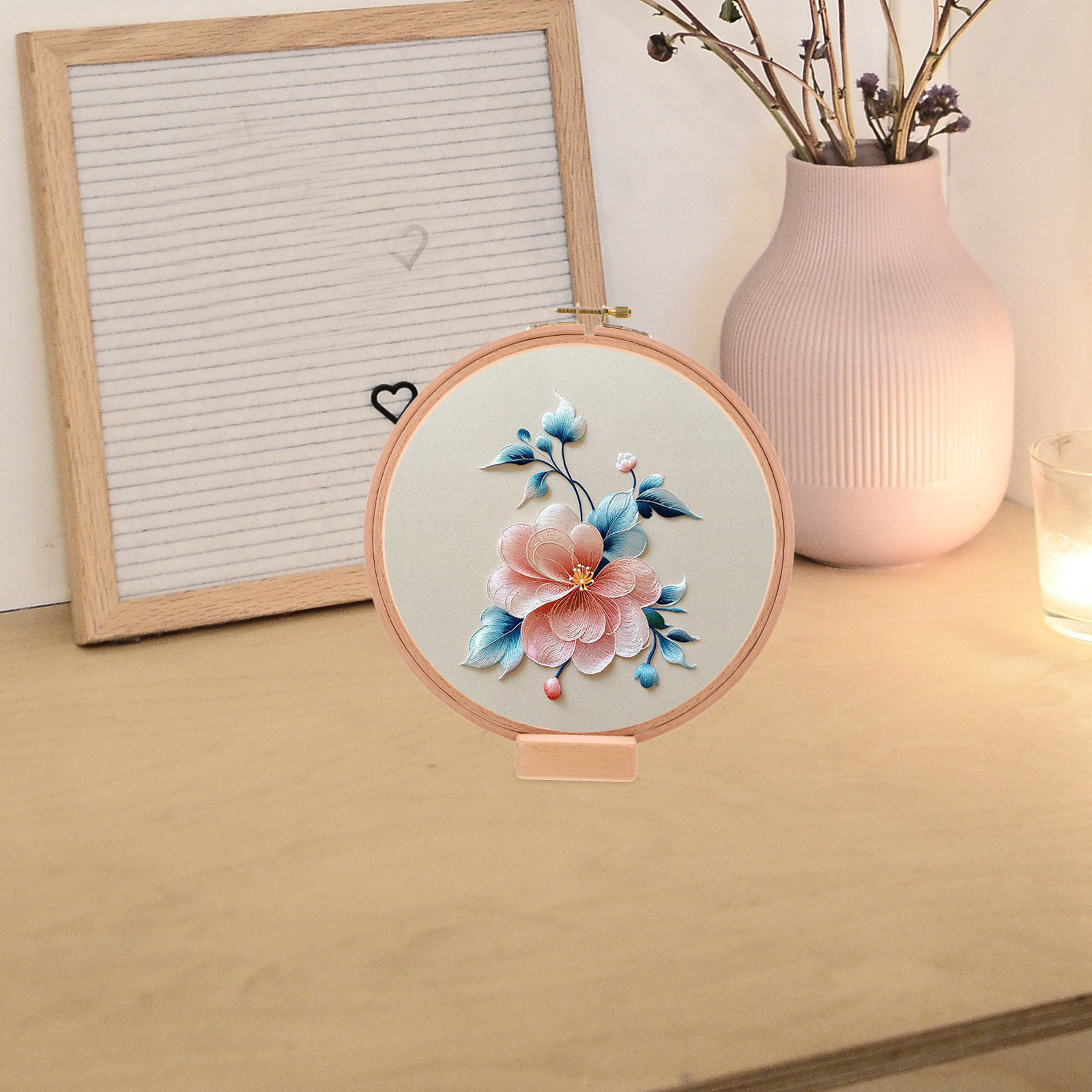 1セットの職人製木製刺繍枠スタンド、完全に調整可能な丸型フレ - Embroidery Hooping のレビューと価格