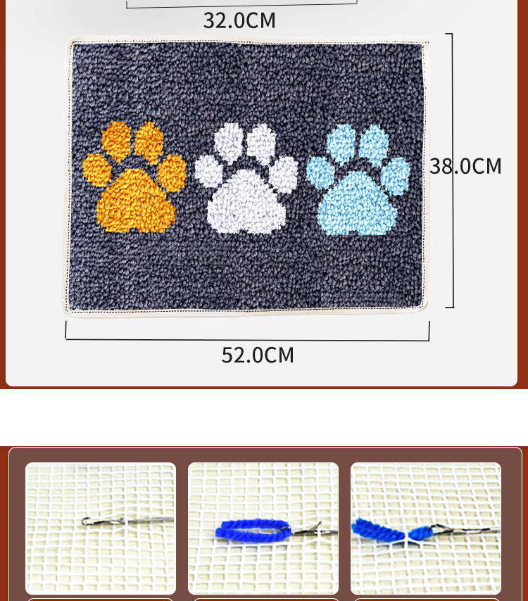 犬の刺canvasキャンバスのラッチフックキット、未完成のア - Printed Embroidery Kit のレビューと価格