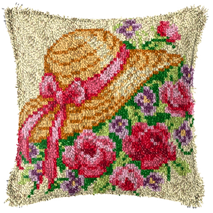 スミルナフラワーラッチフックキットマットクッション枕 DIY - Printed Embroidery Kit のレビューと価格