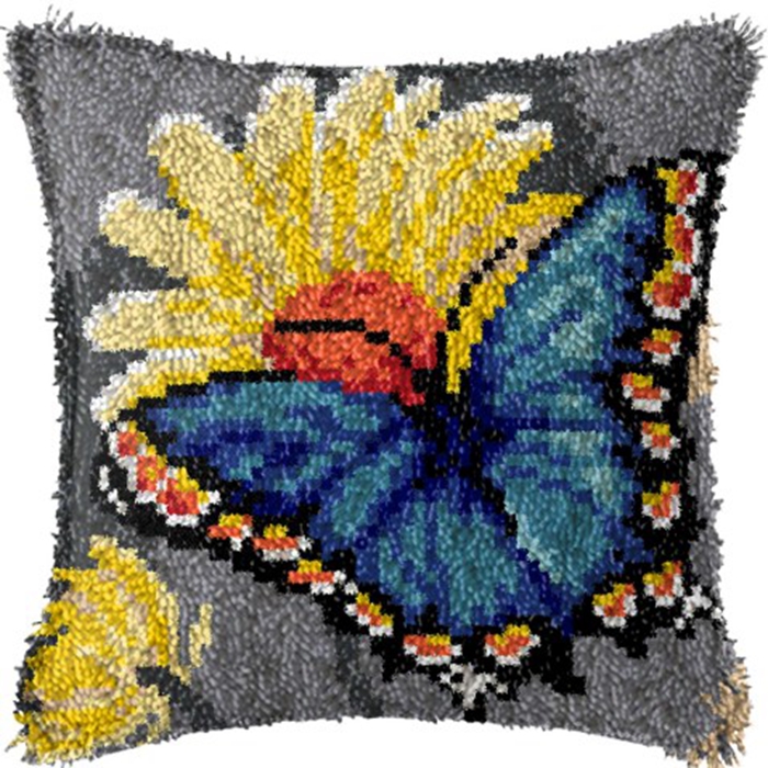 スミルナフラワーラッチフックキットマットクッション枕 DIY - Printed Embroidery Kit のレビューと価格