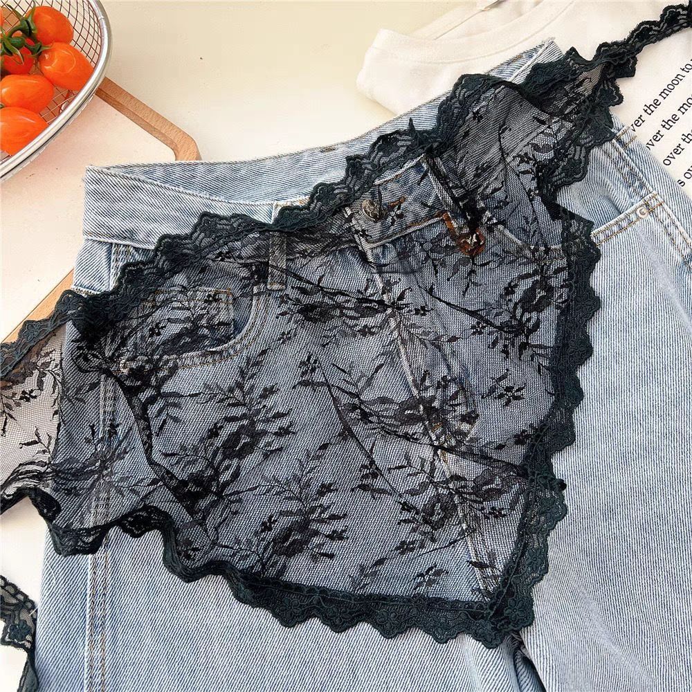 原宿 Y2K 三角エプロン刺繍韓国風レースハーフスカートハイ - Embroidery Skirt のレビューと価格