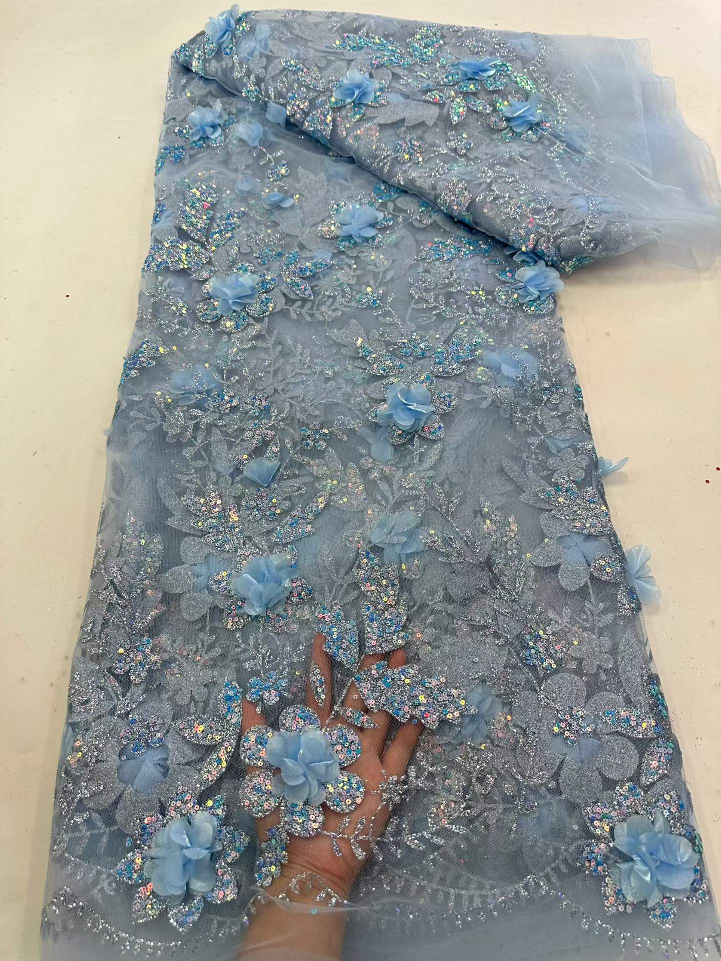アフリカレース生地刺繍スパンコールナイジェリアレース生地 3 - Embroidery Flower Pattern のレビューと価格