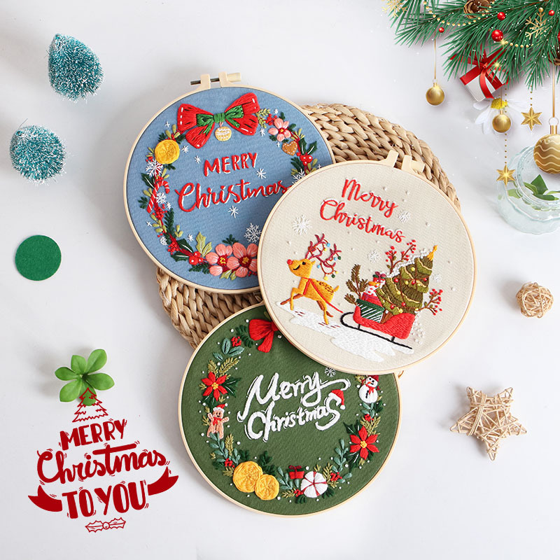 初心者のためのメリークリスマスDIY刺embroideryキ - Embroidery Xmas Kits のレビューと価格