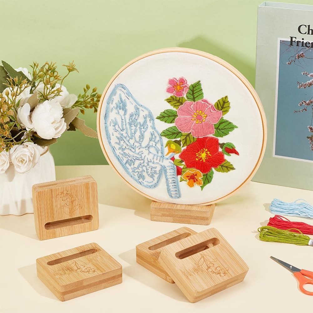 6個入り刺繍枠長方形ディスプレイスタンド木製枠イーゼル刺繍枠 - Embroidery Hooping のレビューと価格