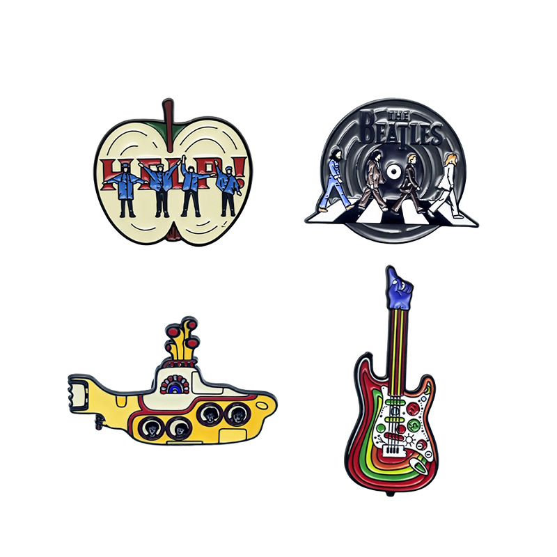 ロックバンドヴィンテージクロスエナメルピンレインボーエレキギ - Embroidery Icon のレビューと価格