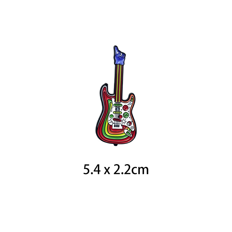 ロックバンドヴィンテージクロスエナメルピンレインボーエレキギ - Embroidery Icon のレビューと価格