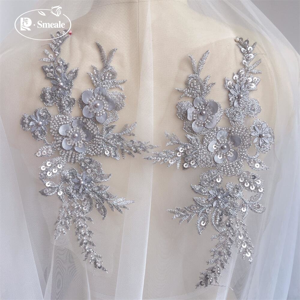 2個/1ペア 新品 12色 スパンコールチューブビーズ刺繍レ - Embroidery Flower Pattern のレビューと価格