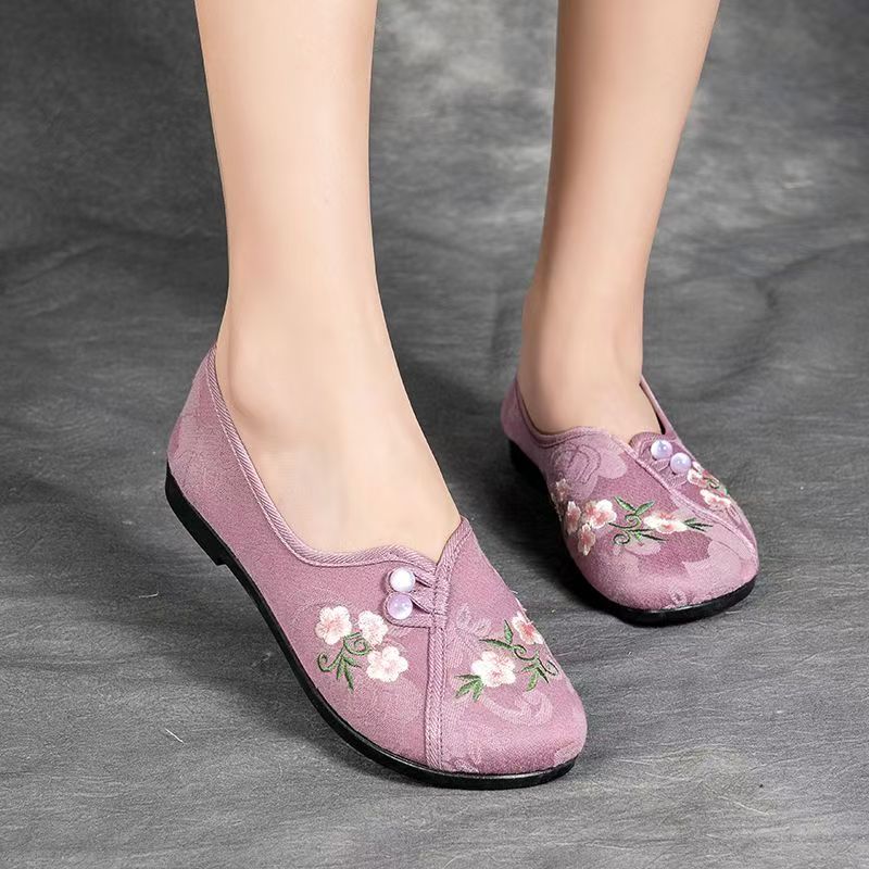 中国風女性用フラットソール刺繍入り | 布靴 春秋新作 ソフ - Embroidery Fabric のレビューと価格