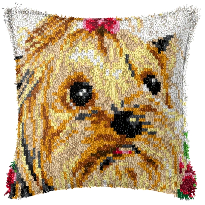 かわいい動物のラッチフックラグキット、プリント済みキャンバス - Printed Embroidery Kit のレビューと価格