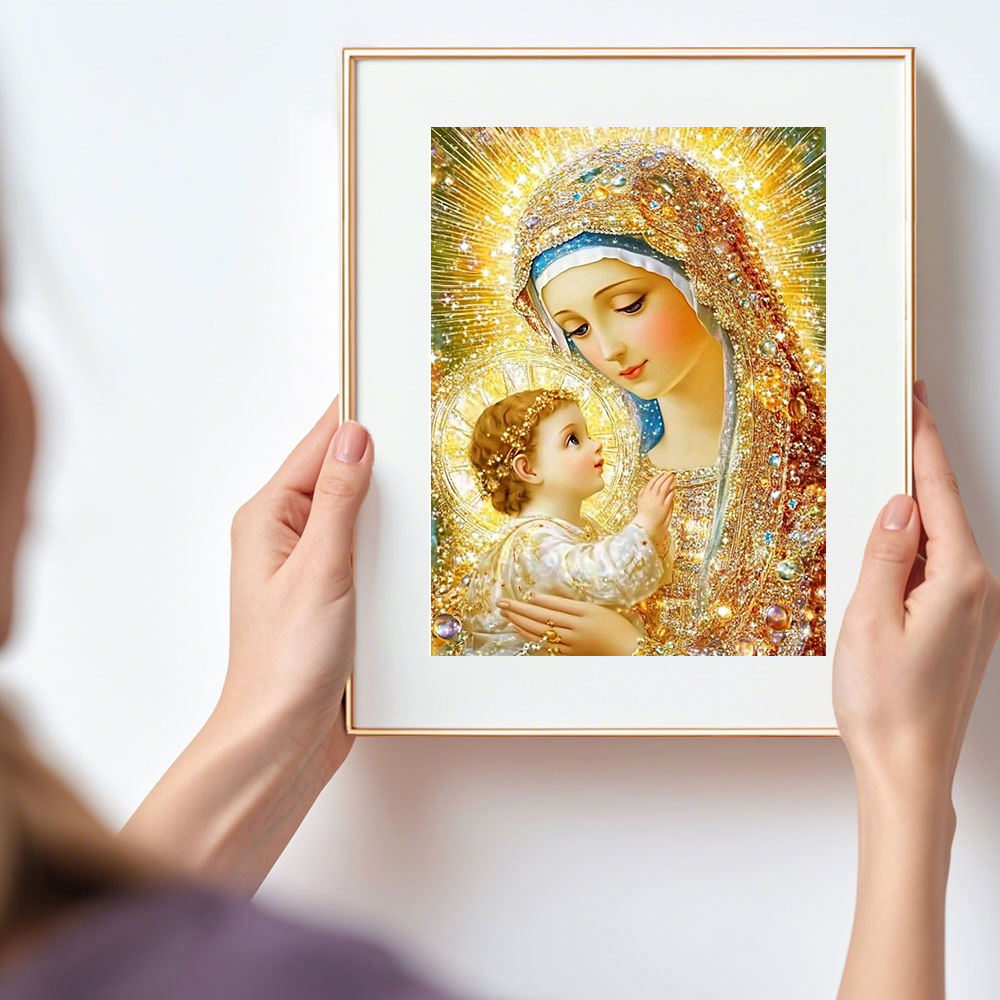 Huacan 5D DIYダイヤモンドペインティング 聖母マ - Embroidery Icon のレビューと価格